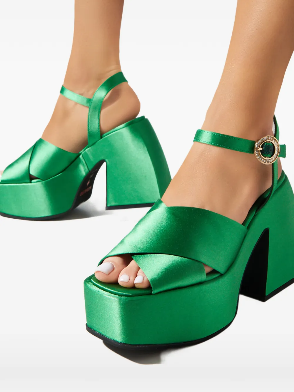 Nodaleto Bulla Joni buckle-strap heeled sandals Groen
