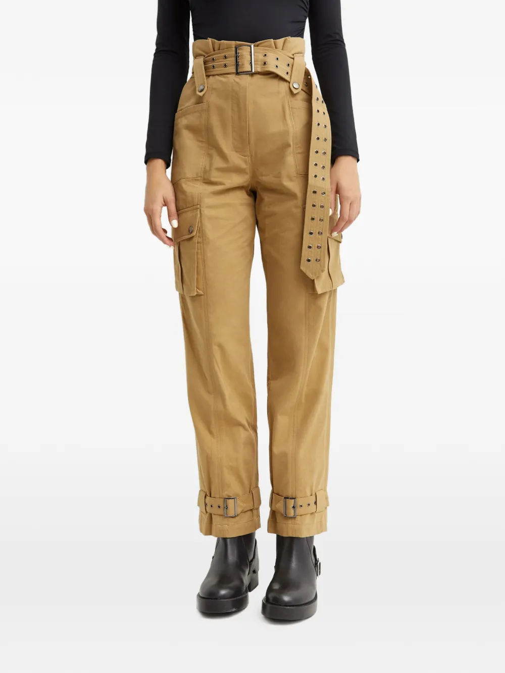 SEROYA cargo-pocket buckle-fastening trousers - Toni neutri