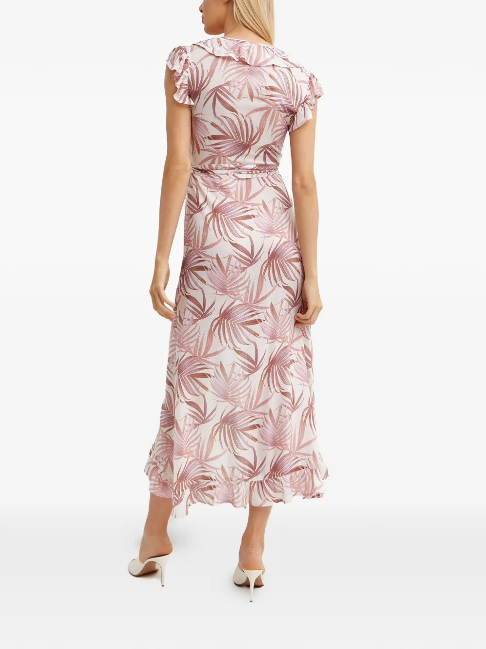 Lizzie Palm-Print Asymmetric Dress