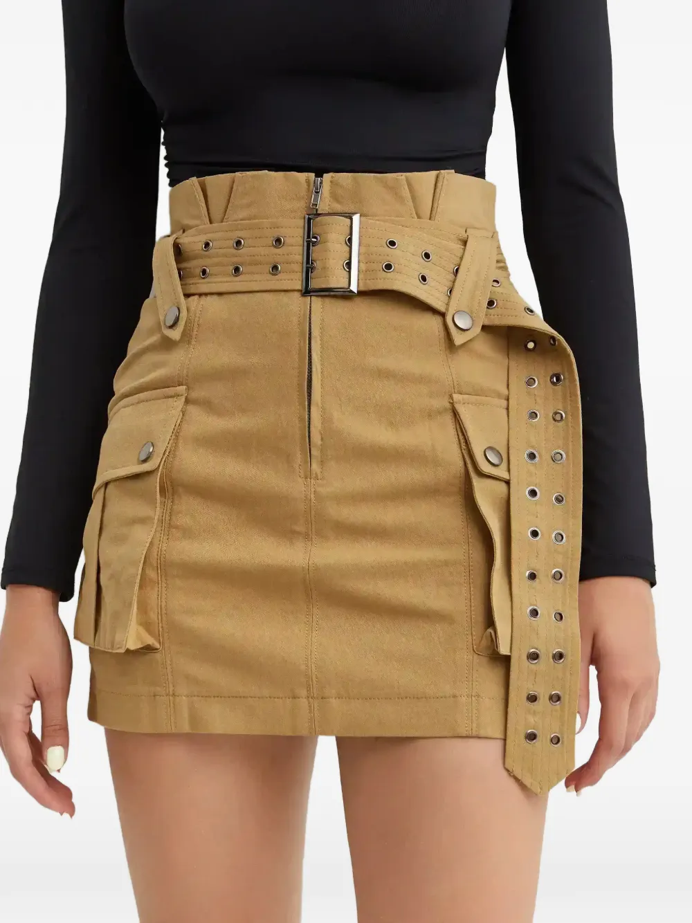  Seroya Cargo Belt Mini Skirt - Neutrals 