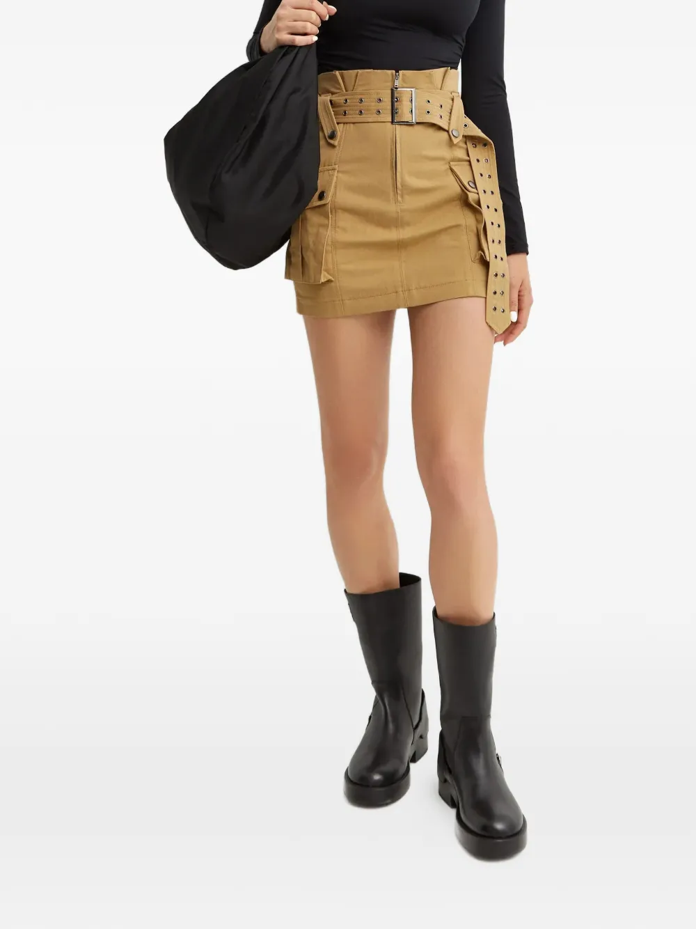 SEROYA cargo belt mini skirt - Toni neutri