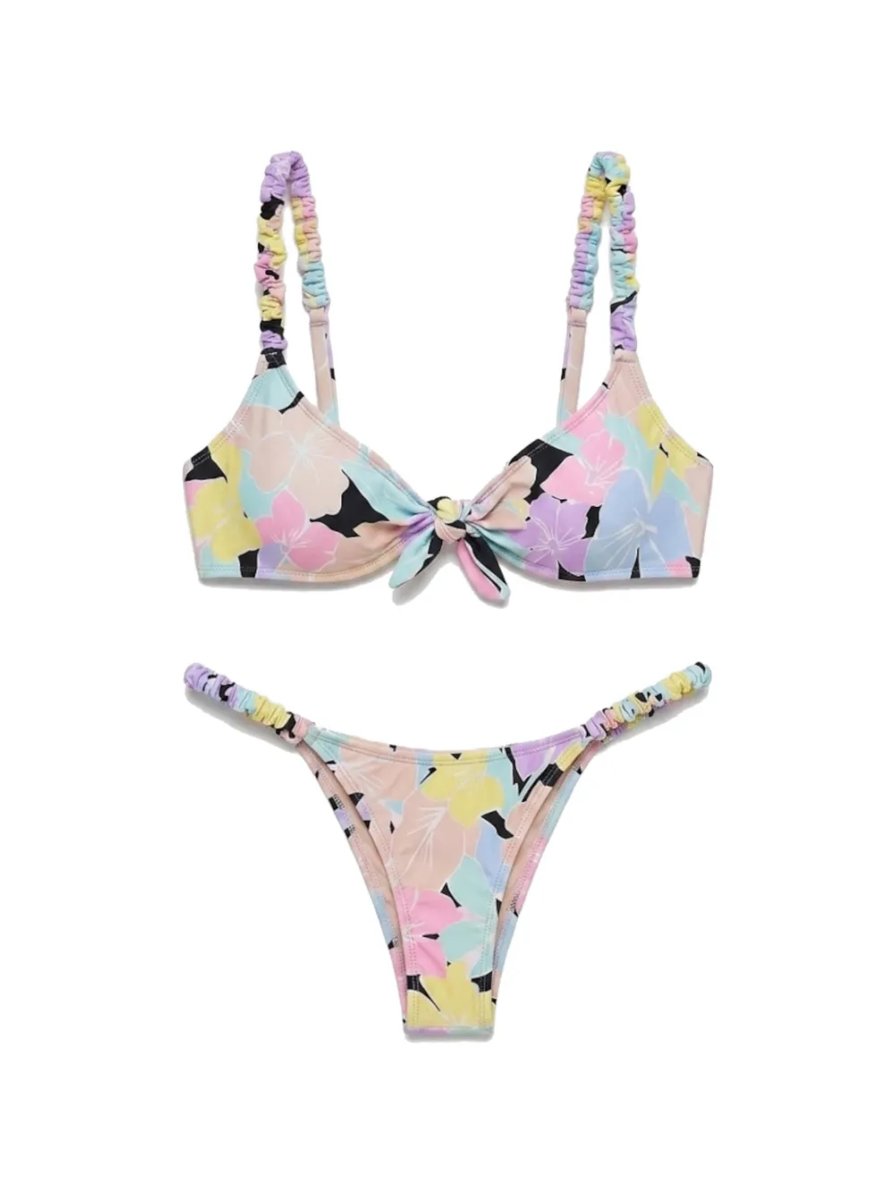 Reina Olga Luca floral-print bikini - Toni neutri