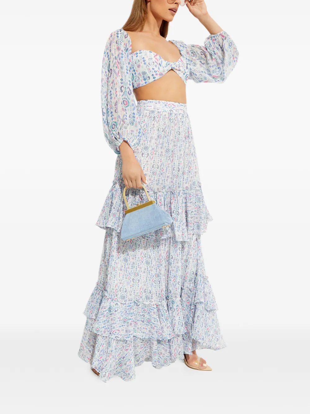  Rococo Sand Puff-sleeve Printed Top - White 