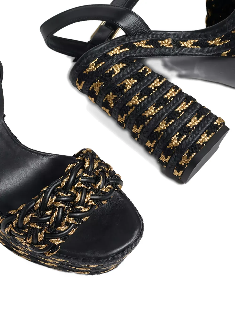 Castañer Anne geweven sandalen met plateauzool Zwart