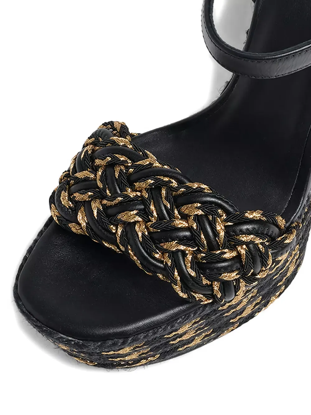 Castañer Anne geweven sandalen met plateauzool Zwart