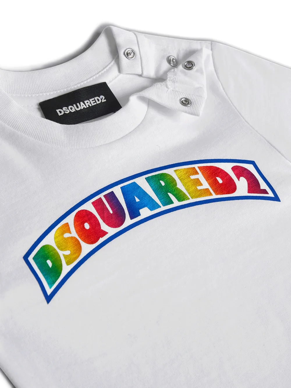 DSQUARED2 KIDS T-shirt met regenboogprint Wit