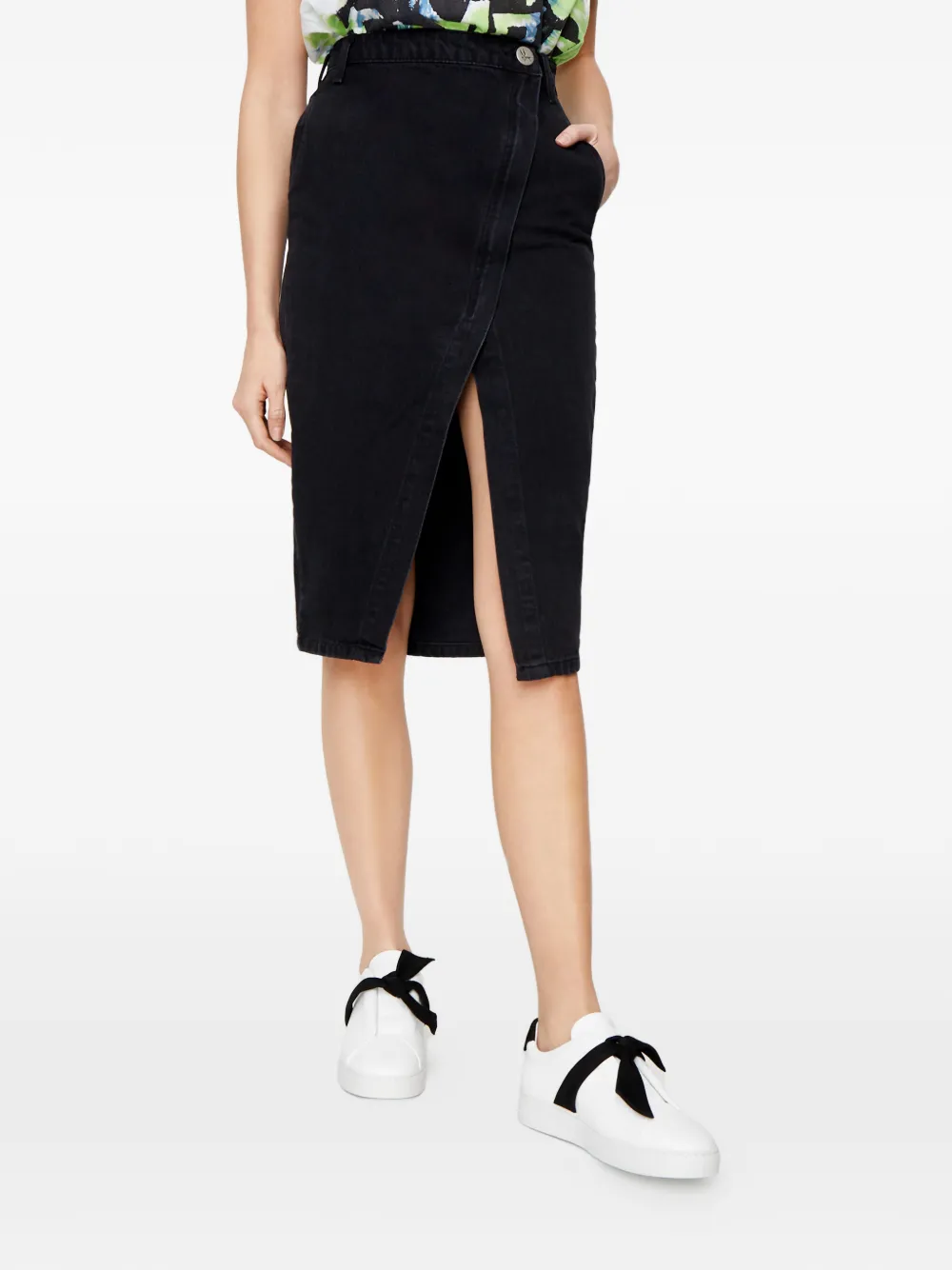 One Teaspoon split high-rise midi skirt - Nero