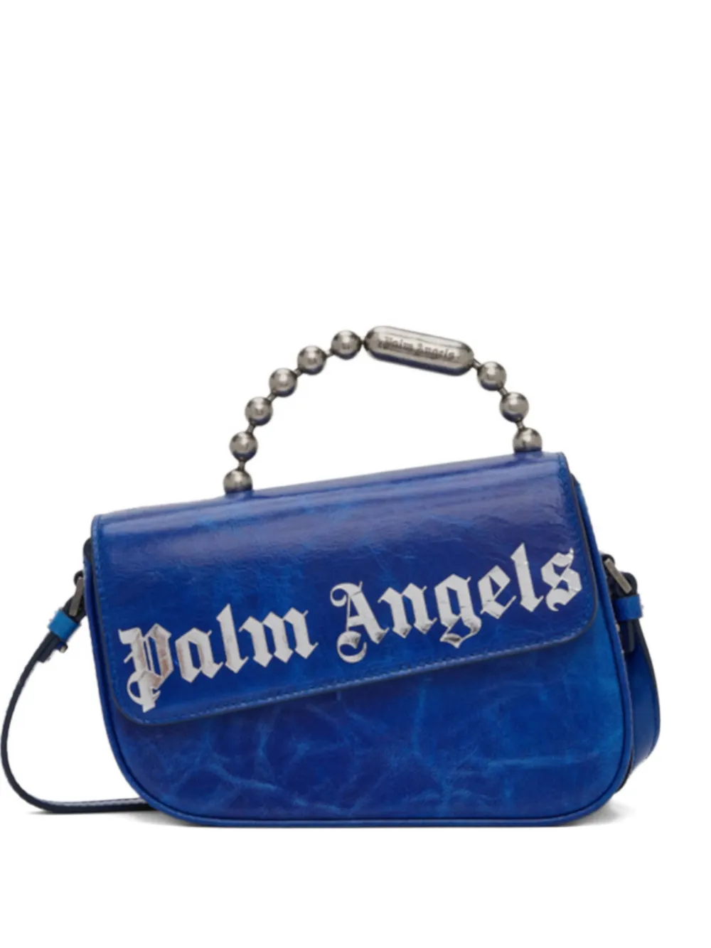 Palm Angels logo asymmetric shoulder bag - Blu
