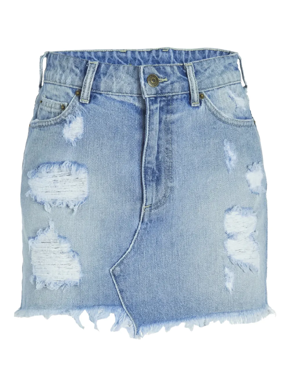 SEROYA distressed frayed mini skirt - Blu