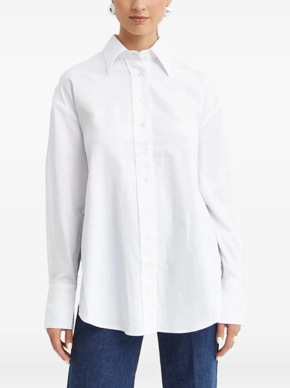 SEROYA tie detail shirt - Bianco