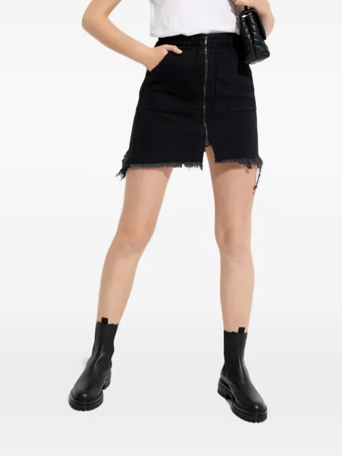 One Teaspoon zip frayed mini skirt