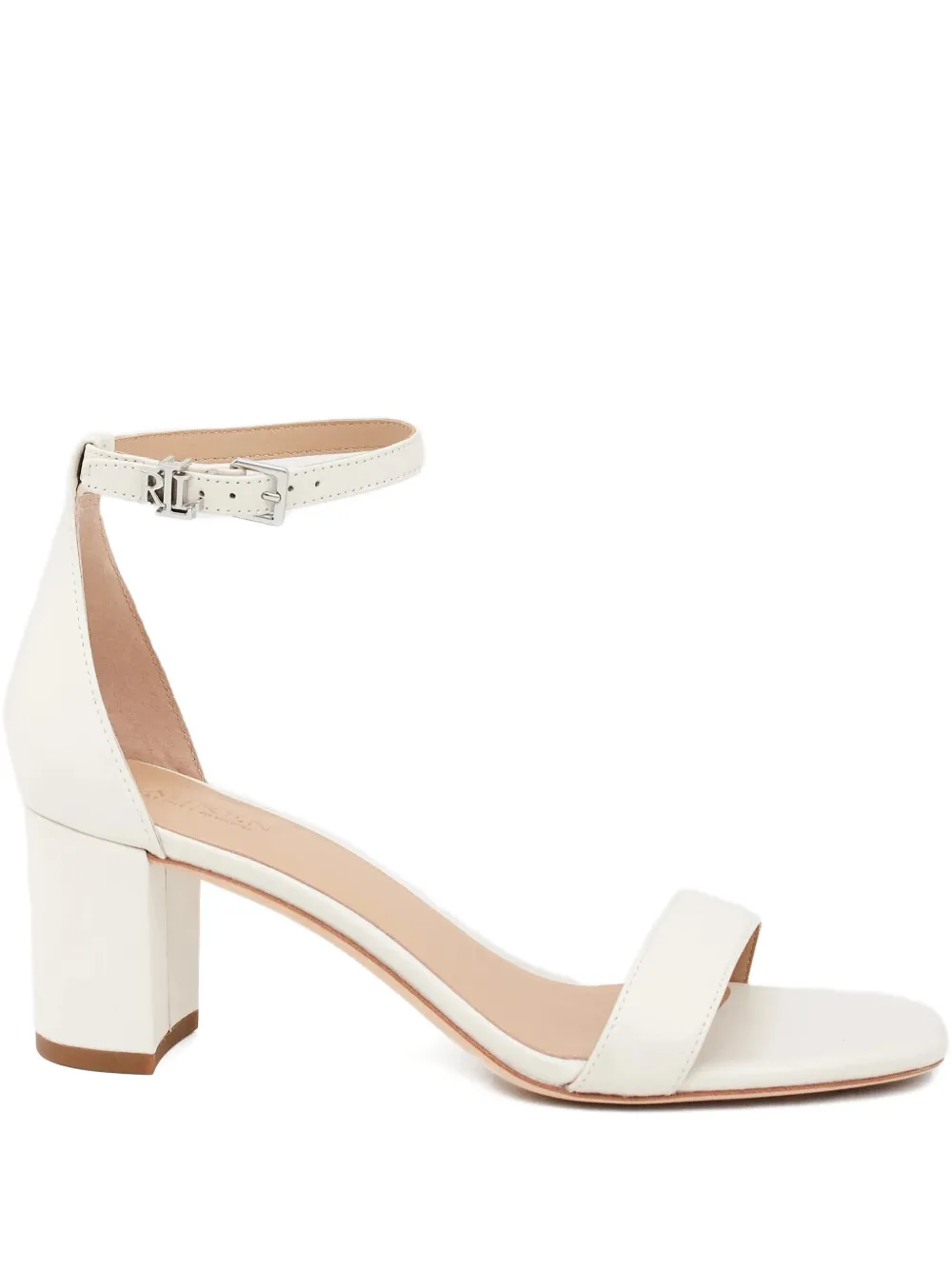Lauren Ralph Lauren block-heel leather sandals - Bianco