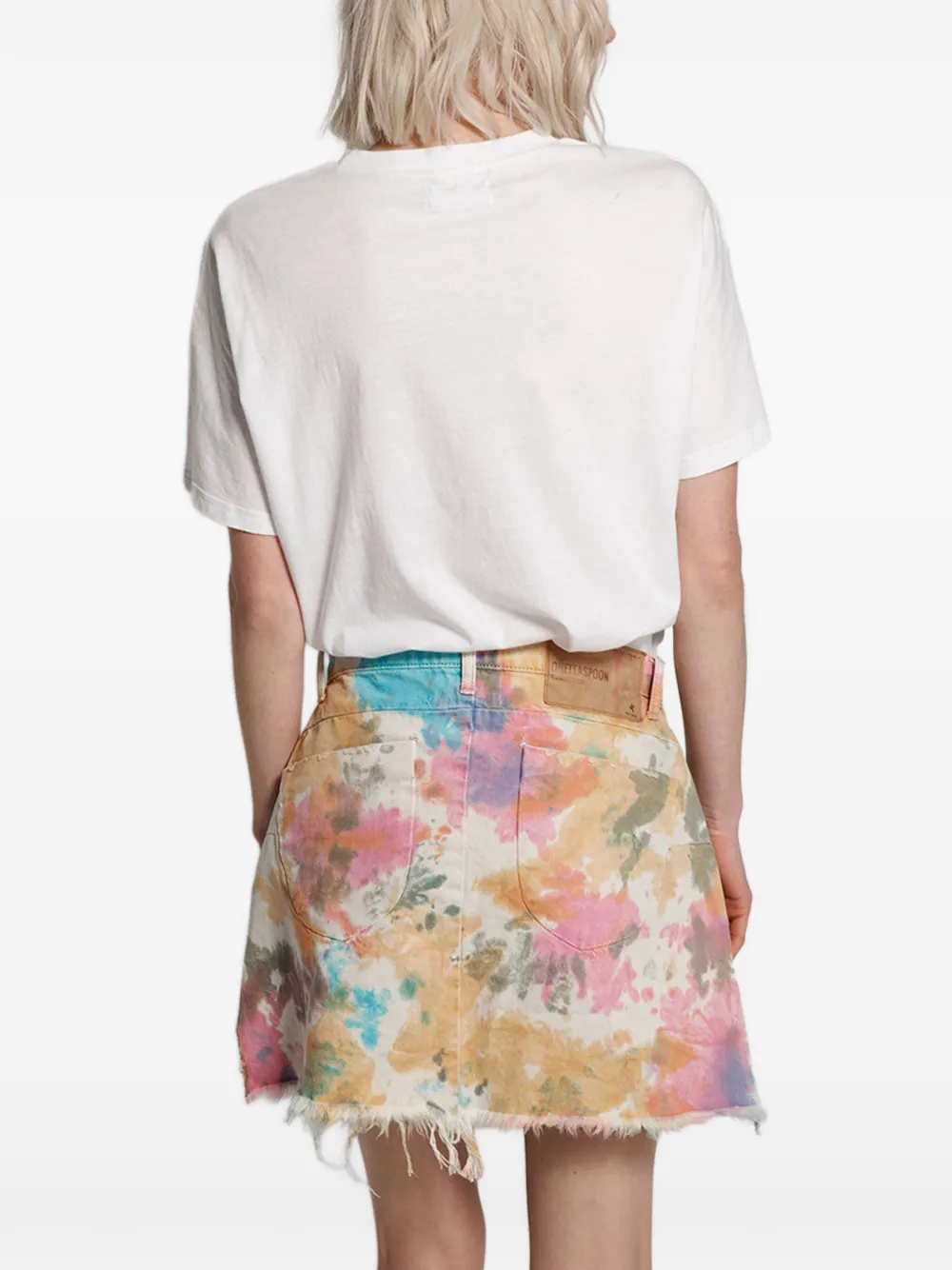 Tie-Dye Frayed Skirt