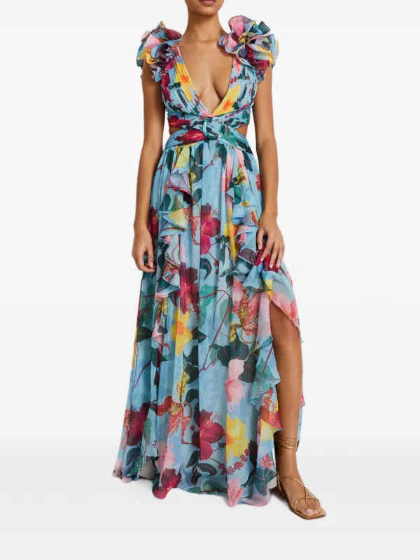Patbo Floral Maxi Dress - Blue Patbo Floral Maxi Dress - Blue
