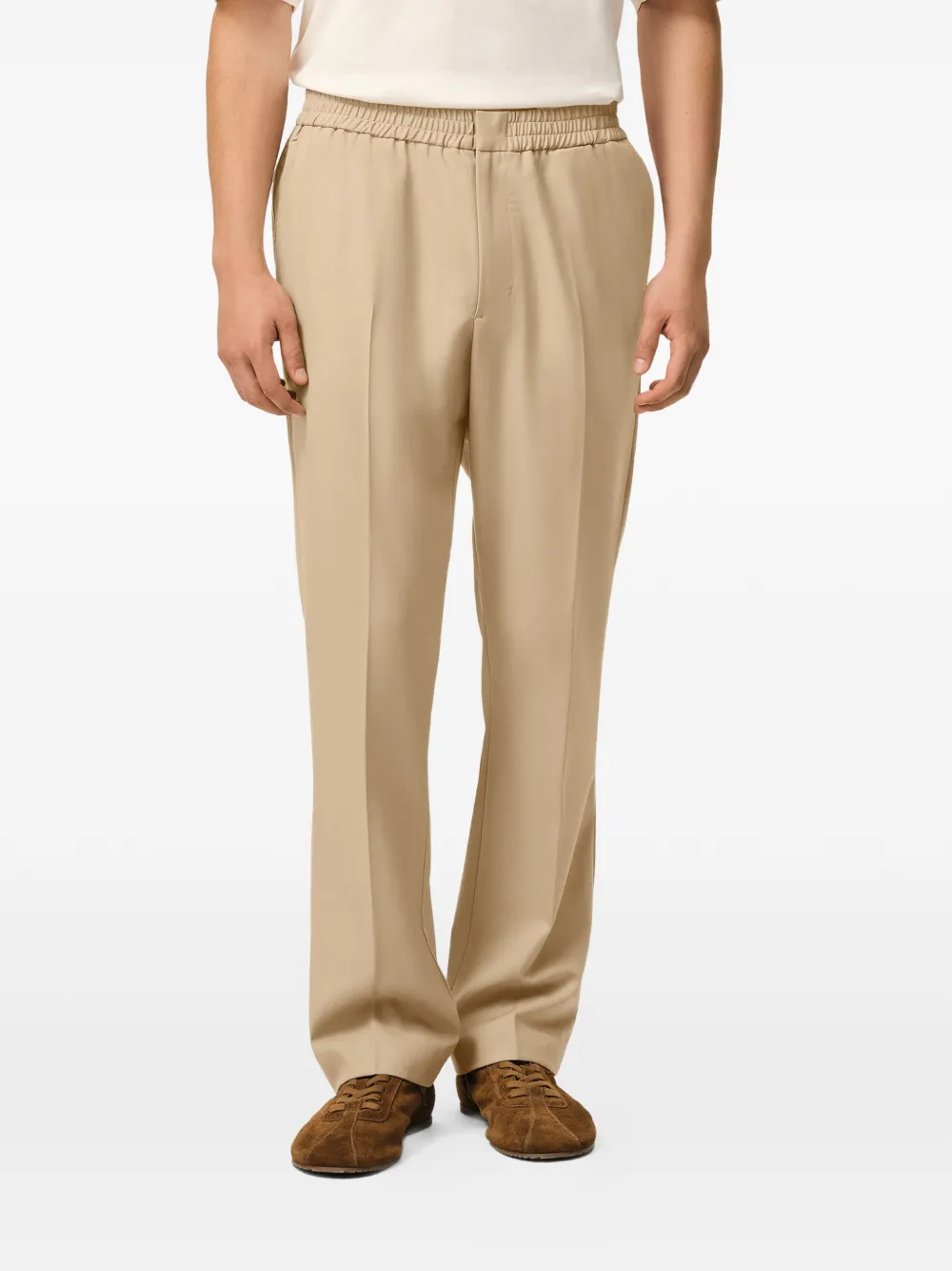 AMI Paris Broek met elastische taille Beige