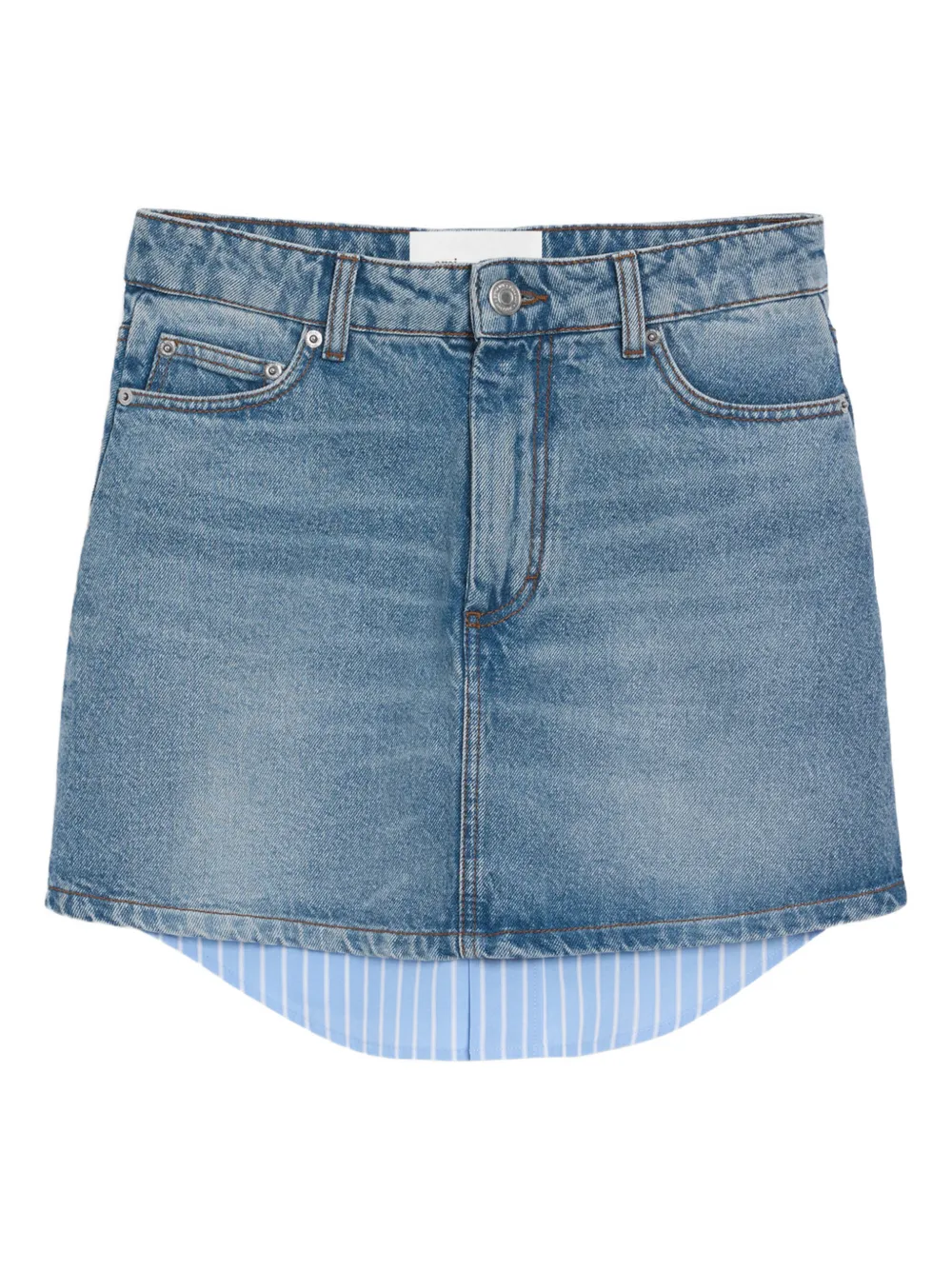 AMI Paris Minigonna denim a righe - Blu