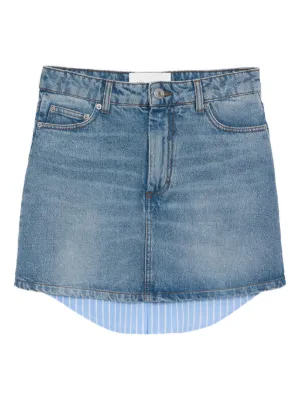 Marine Serre Moon Laser Denim Mini Skirt | Blue | FARFETCH RO Marine Serre Moon Laser Denim Mini Skirt | Blue | FARFETCH RO