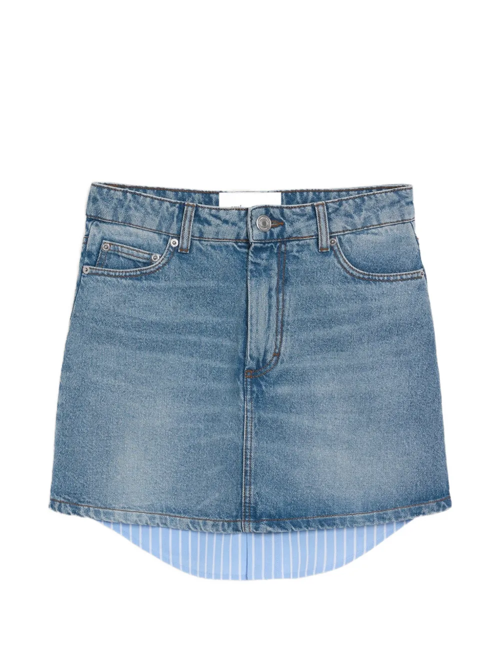 AMI Paris Minigonna denim a righe - Blu