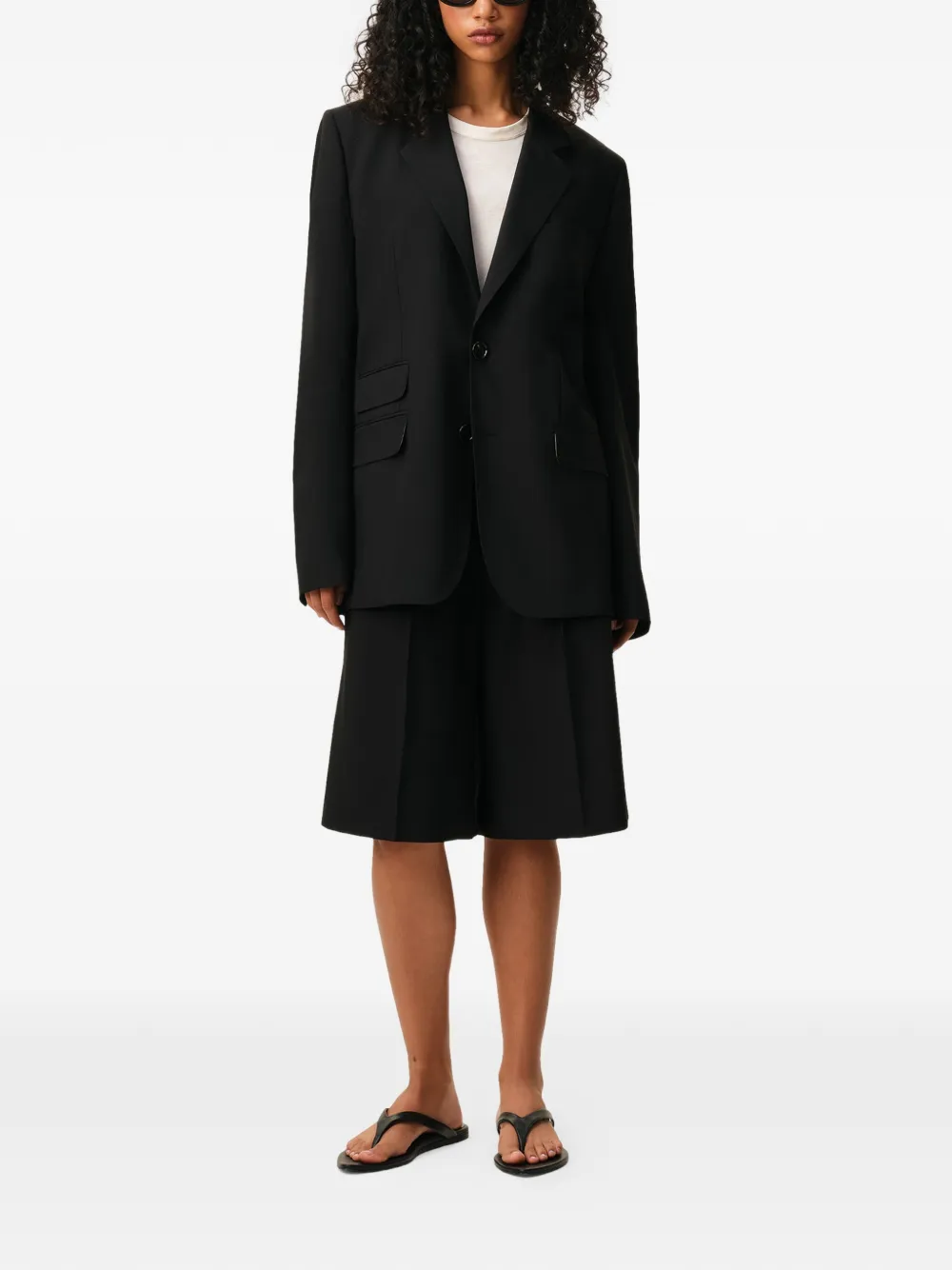 AMI Paris Boxy jack blazer met enkele rij knopen Zwart
