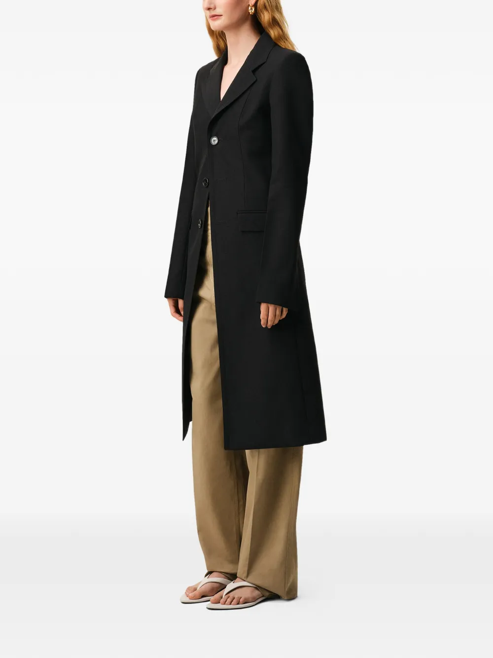  Ami Paris Fitted Breasted Coat - Black 