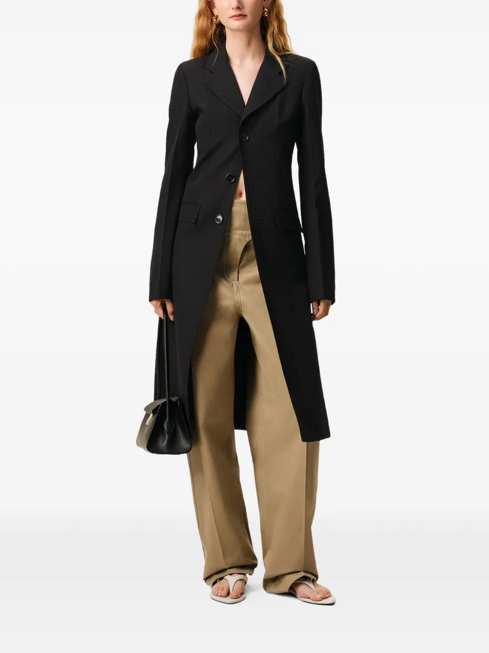  Ami Paris Fitted Breasted Coat - Black 