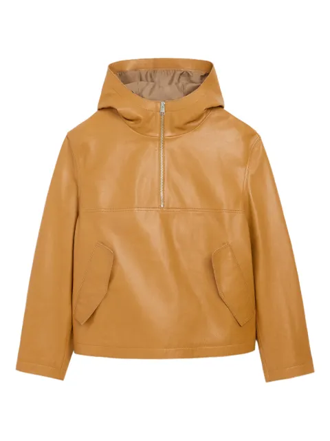 AMI Paris hooded cow leather jacket