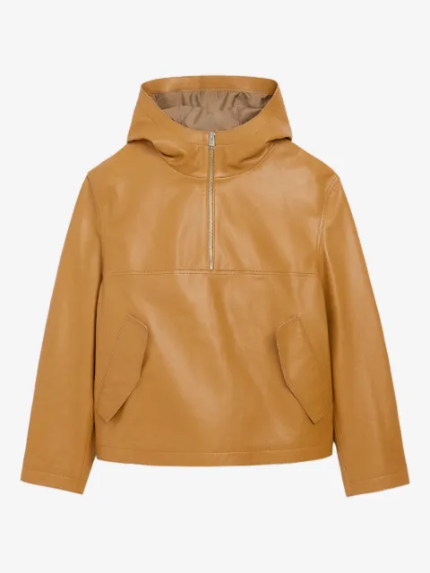 AMI Paris cow leather hooded jacket