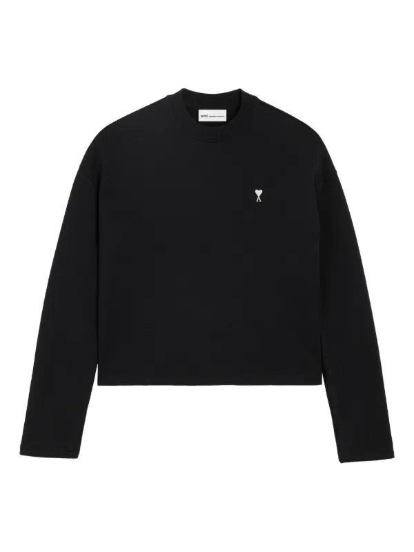 AMI Paris Ami De Coeur クロップド スウェットシャツ | ブラック