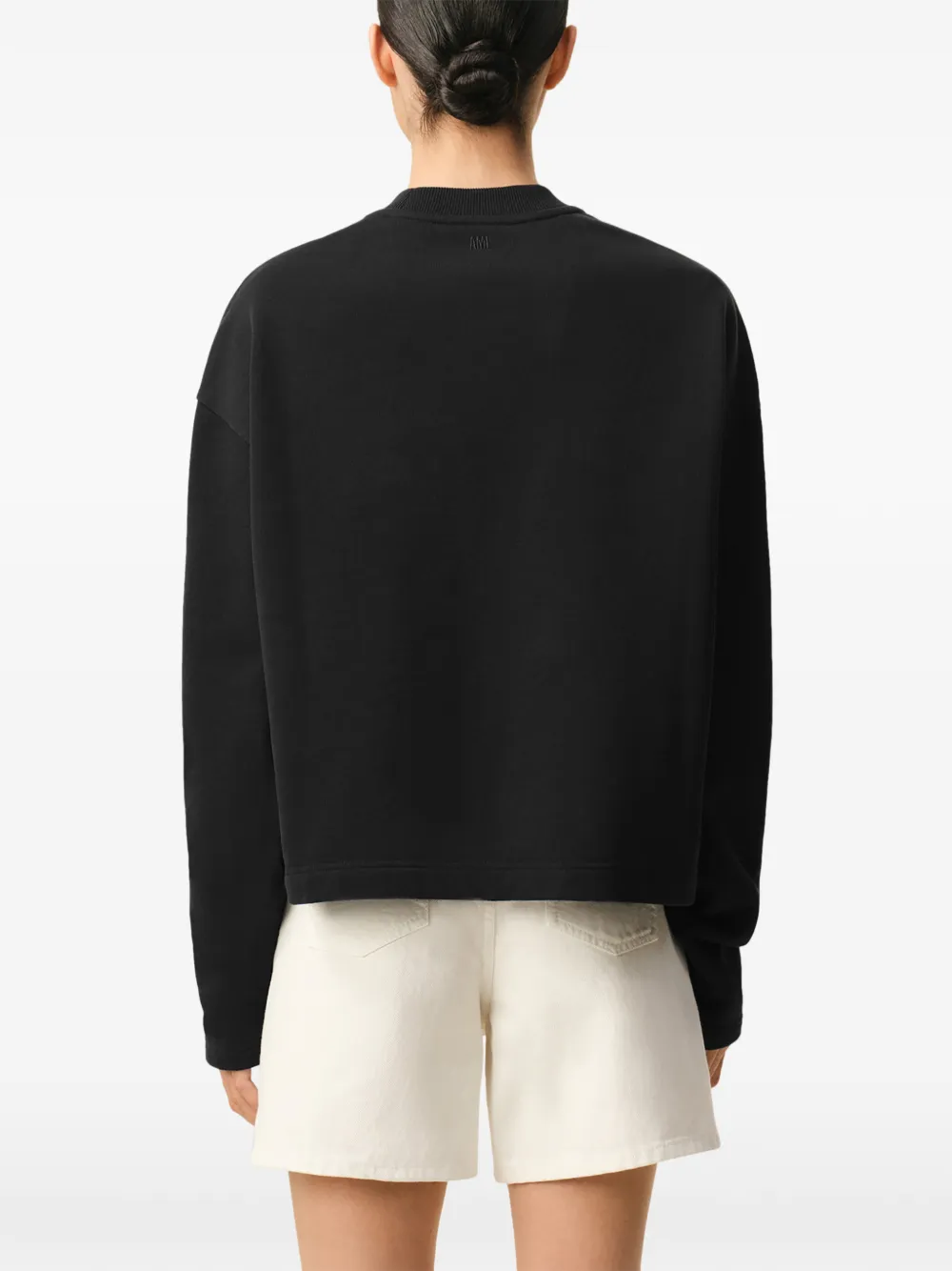 AMI Paris Ami De Coeur cropped sweater Zwart