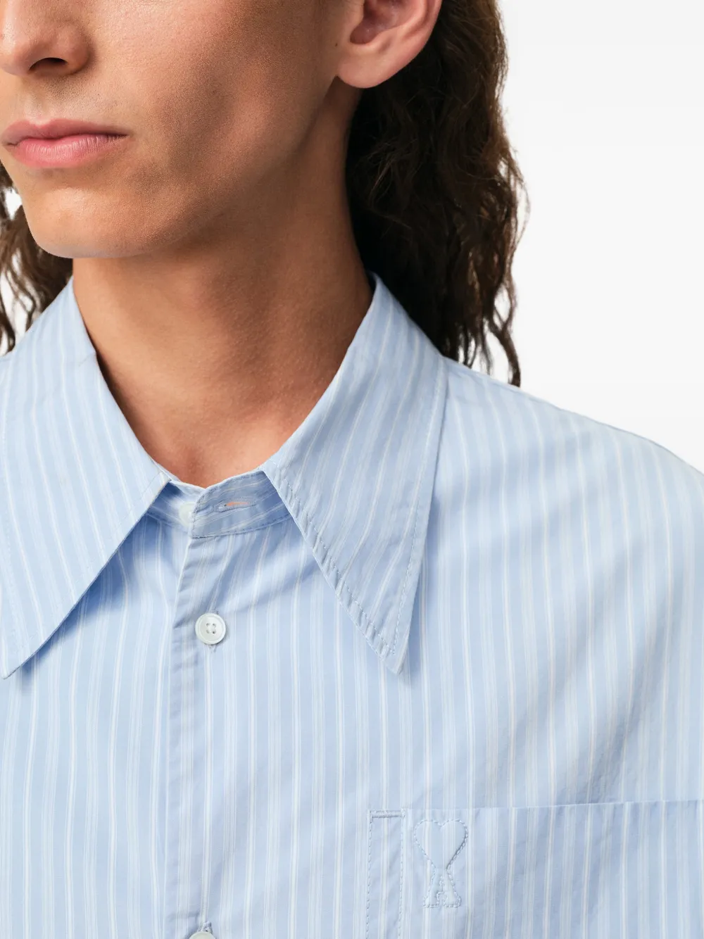 AMI Paris Ami De Coeur shirtjurk met zak Blauw