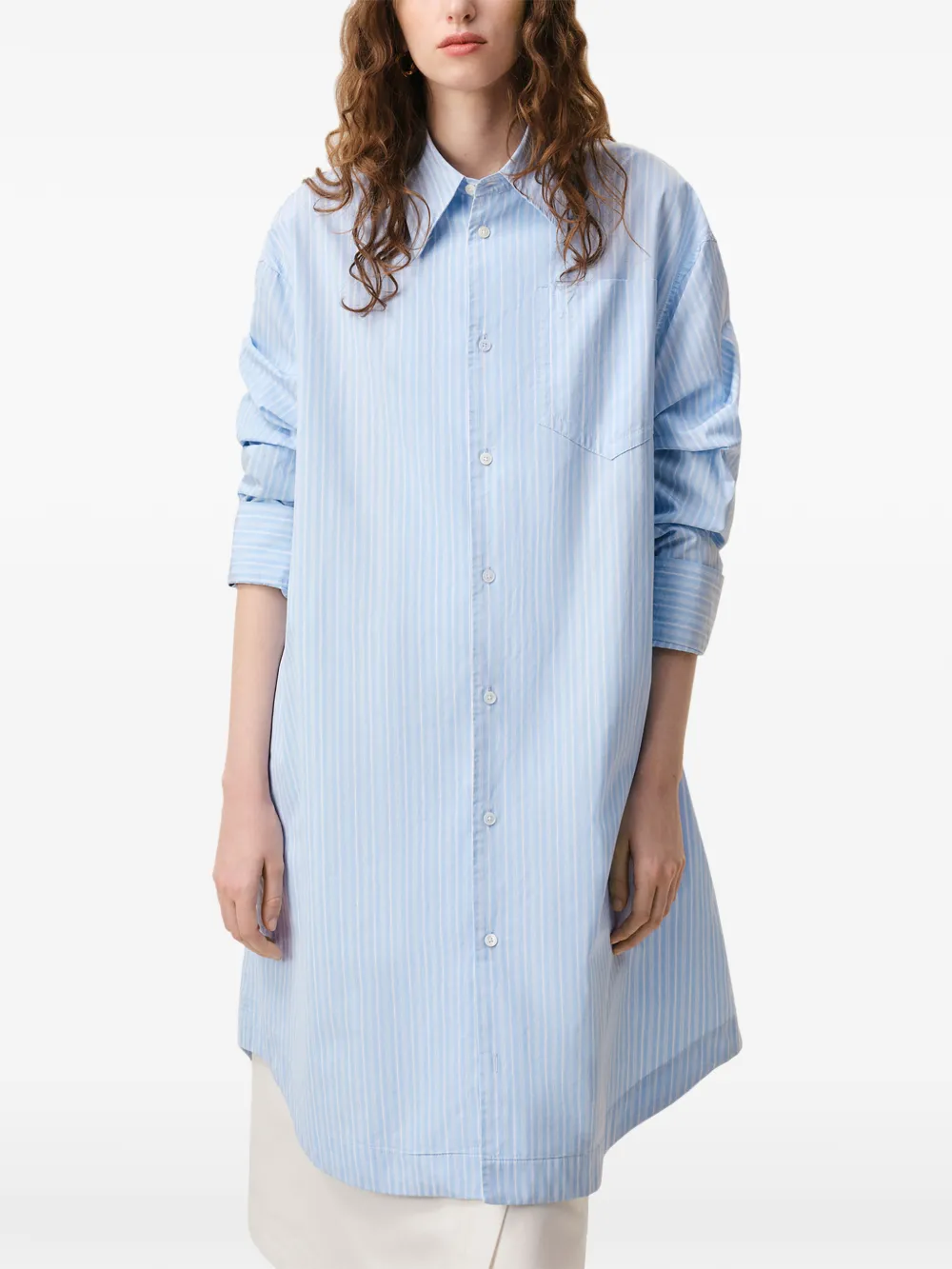 AMI Paris Ami De Coeur shirtjurk met zak Blauw
