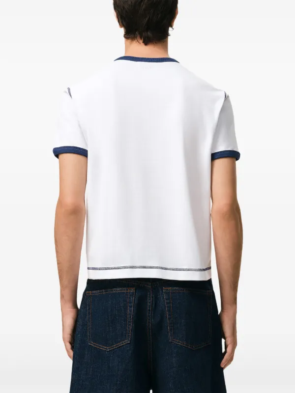 AMI Paris Cotton Ami De Coeur Knitted Patch T-shirt | White | FARFETCH