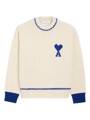 AMI Paris インターシャ セーター | ホワイト | FARFETCH JP