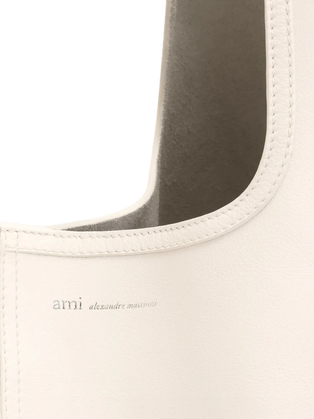 AMI Paris Etienne leren schoudertas Wit