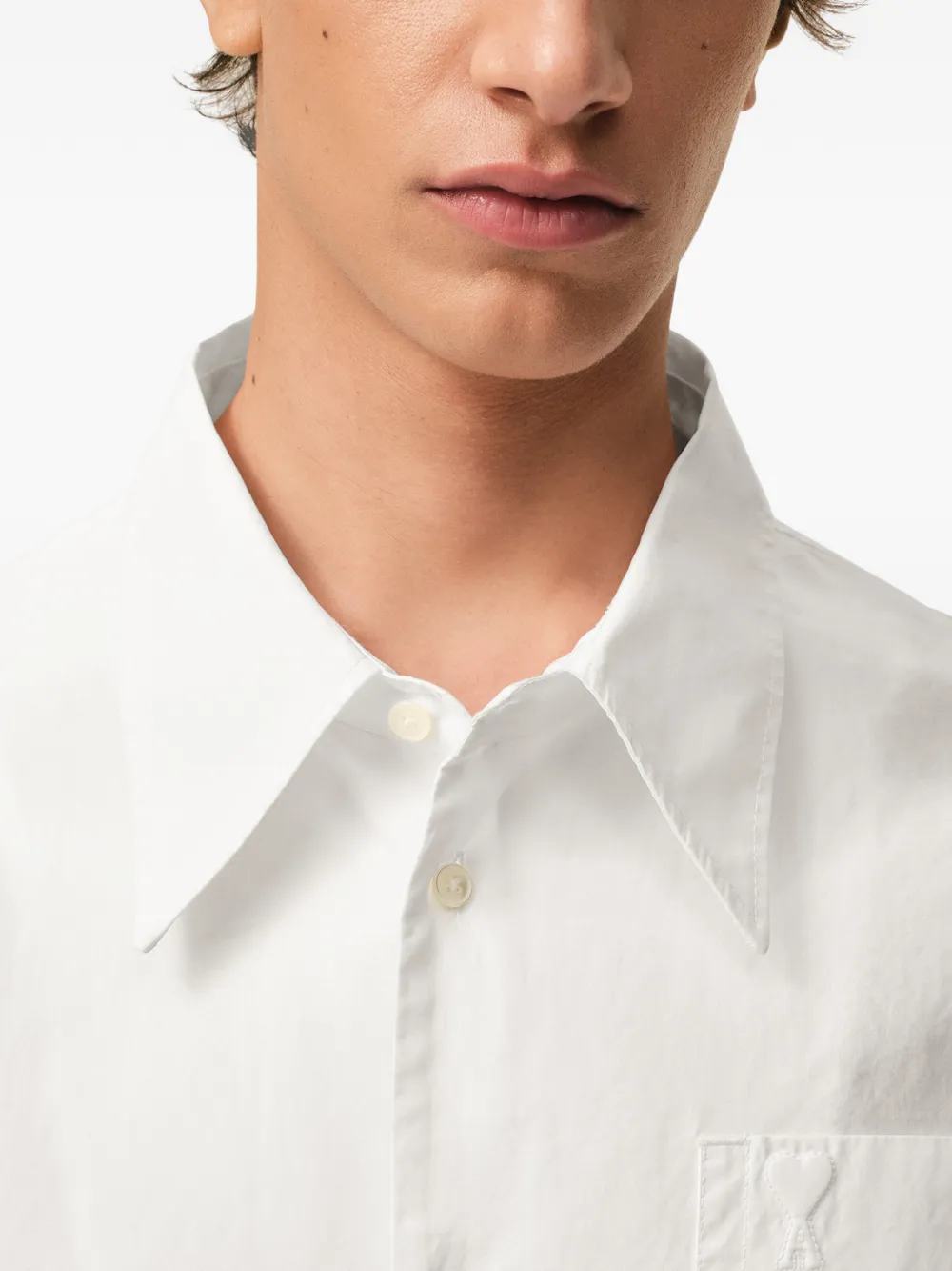 AMI Paris Ami De Coeur shirtjurk met zak Wit