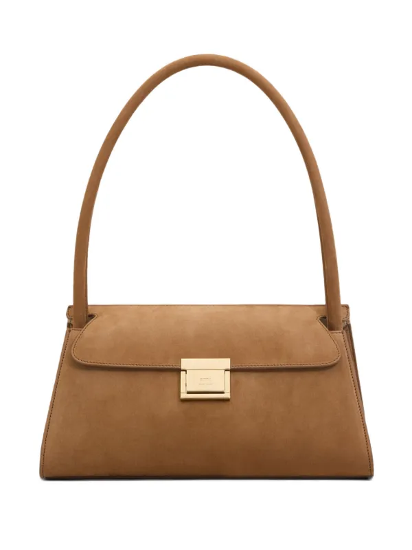 Ami Paris Mini Mimi Leather Shoulder Bag in Brown