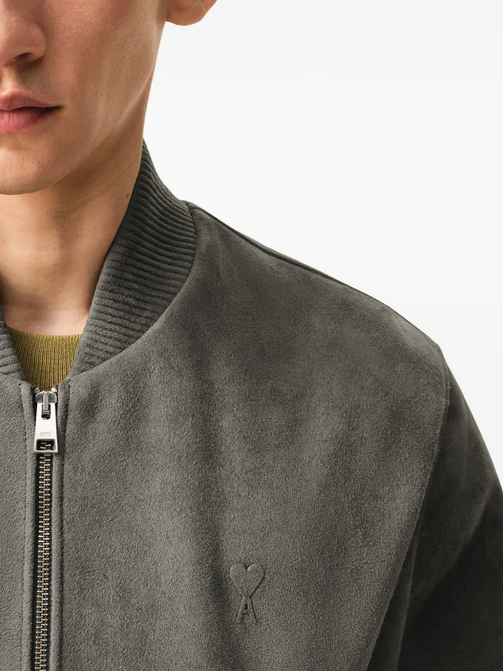 AMI Paris Jack met rits en logo Grijs