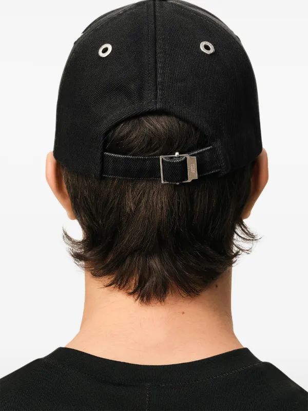 AMI Paris Ami De Coeur Patch Cotton Cap | Black | FARFETCH