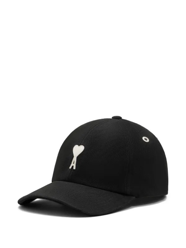 AMI Paris Logo Detail Baseball Cap | Black | FARFETCH