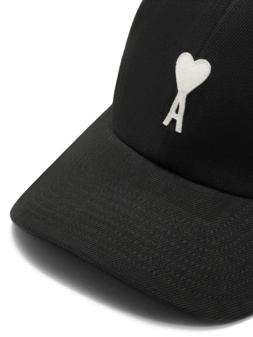  Ami Paris Ami De Coeur Logo-patch Cap - Black 
