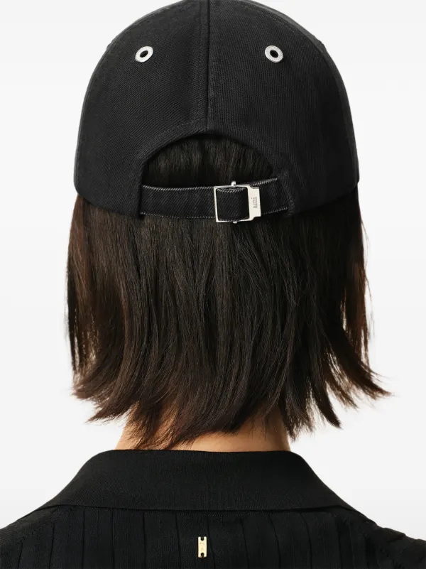 AMI Paris Ami De Coeur Patch Cotton Cap | Black | FARFETCH