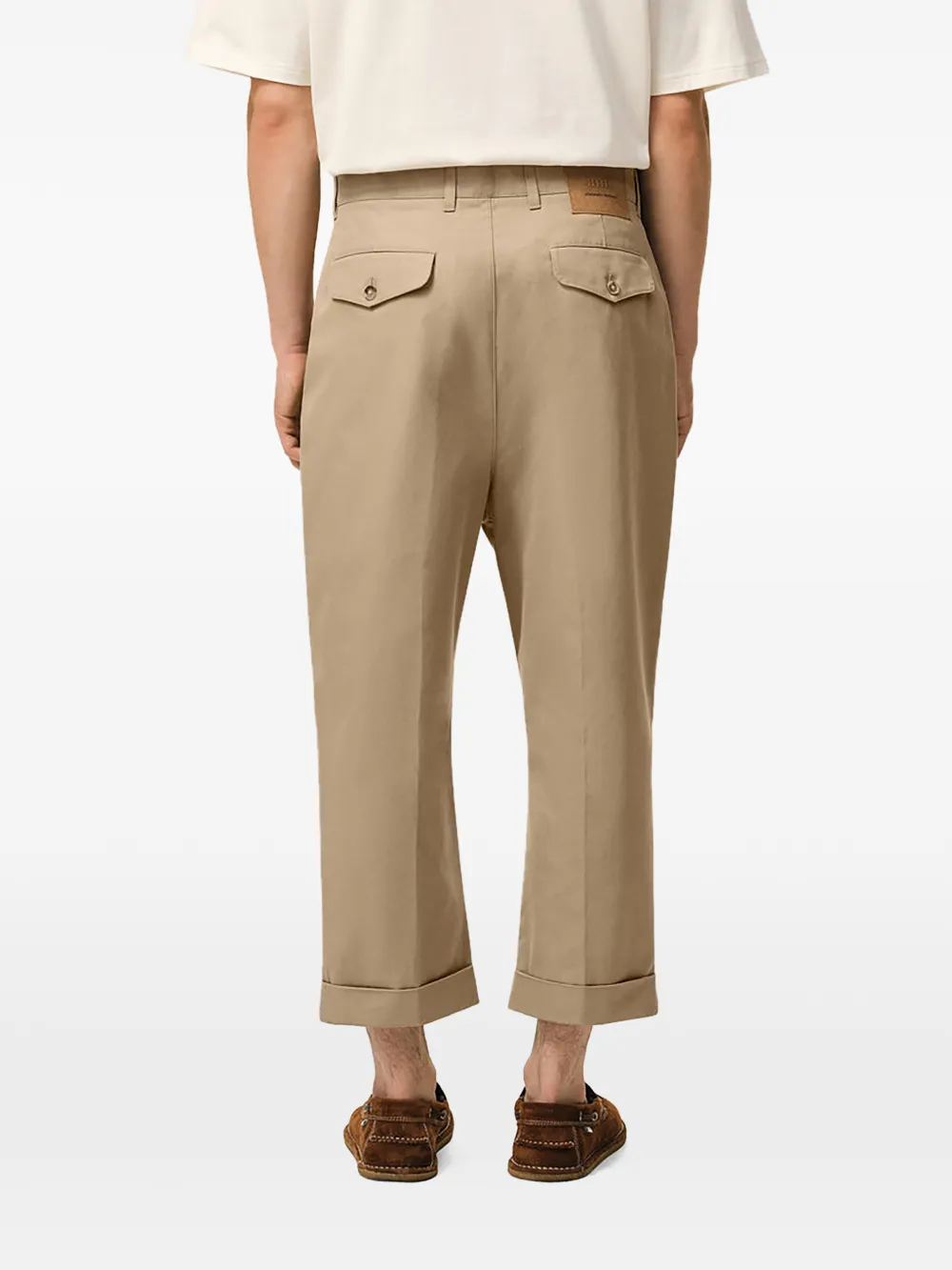 AMI Paris Geplooide oversized broek Beige