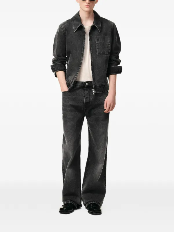 【てぃも】AMI PARIS ブラック コットンラージフィットジーンズ AMI Paris Cotton Large Fit Jeans | Grey | FARFETCH AO