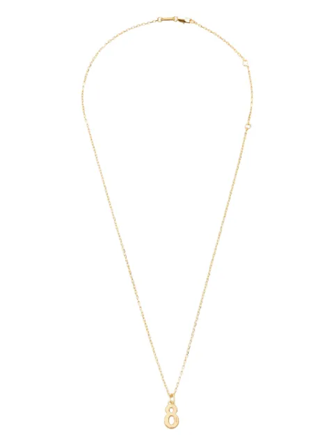 AMI Paris hammered number 8 pendant necklace