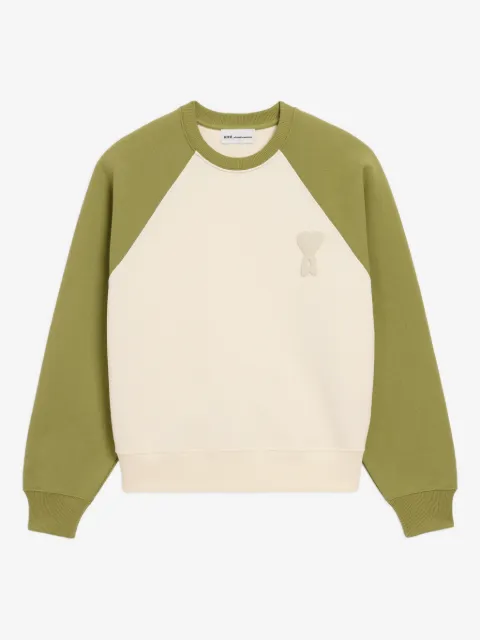 AMI Paris Ami De Coeur two-tone crochet sweater