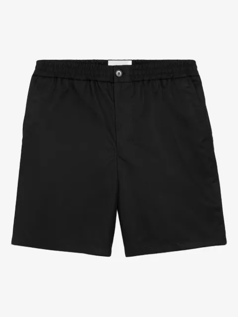 AMI Paris nylon elasticated waist Ami de Coeur stud shorts
