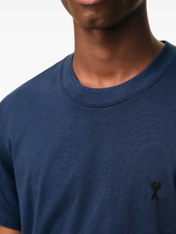 AMI Paris Cotton Contrasted ADC T-shirt | Blue | FARFETCH ZA