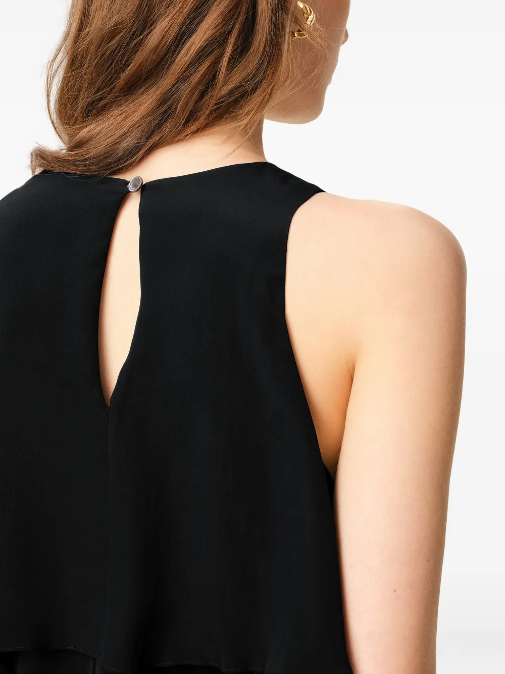 AMI Paris Midi-jurk met ruches Zwart