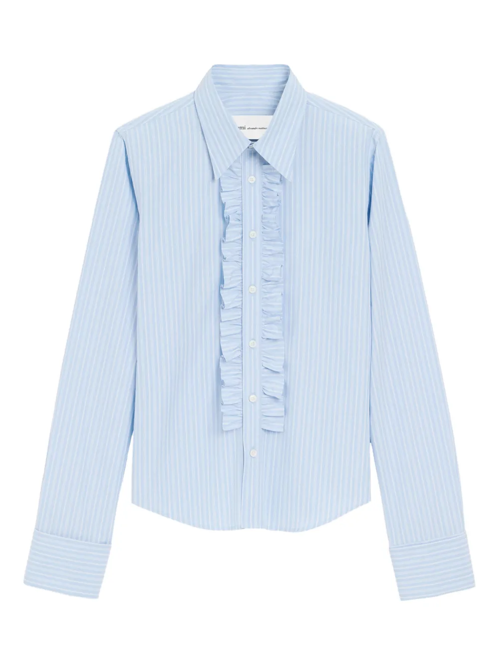 AMI Paris Camicia a righe con ruches - Blu