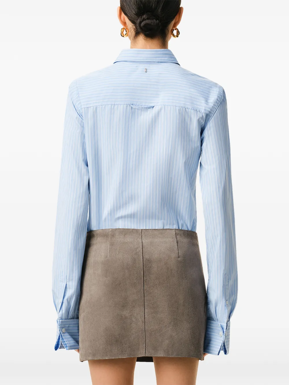 AMI Paris ラッフル ストライプシャツ | ブルー | FARFETCH JP